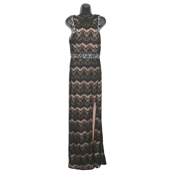 CITY TRIANGLE black & beige sleeveless long knit dress junior's size 9 - Picture 1 of 5